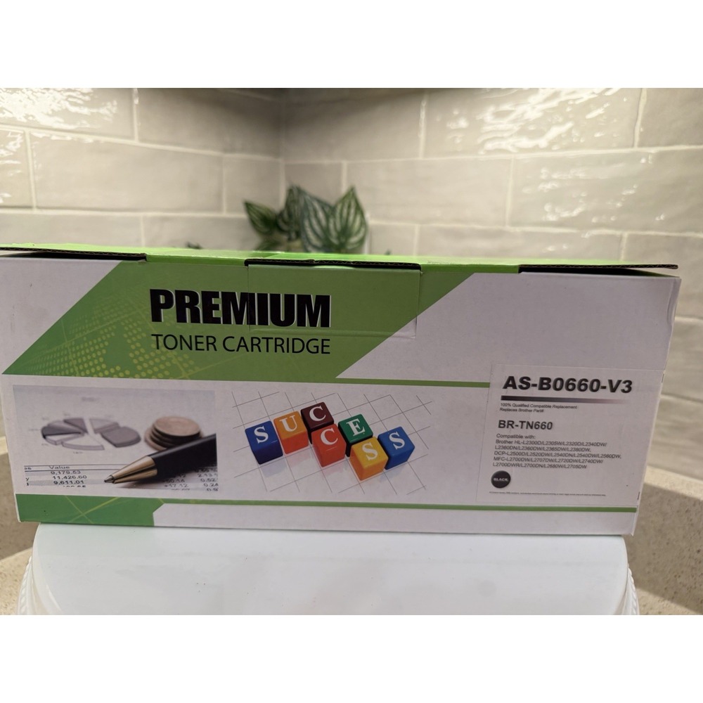 2 Units TN660 Black Toner Compatible Brother TN-660 HL-L2300D MFC-L2700DW NEW